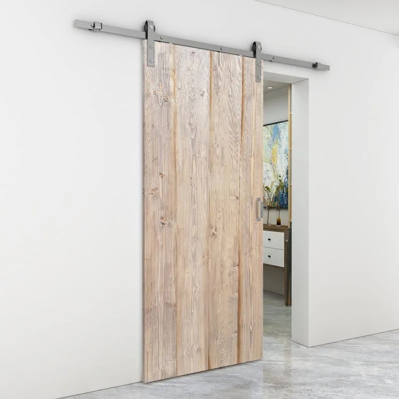 Porta scorrevole reversibile Horse Wenge in mdf marrone, L 86 x H 215 cm, con binario Country satinato