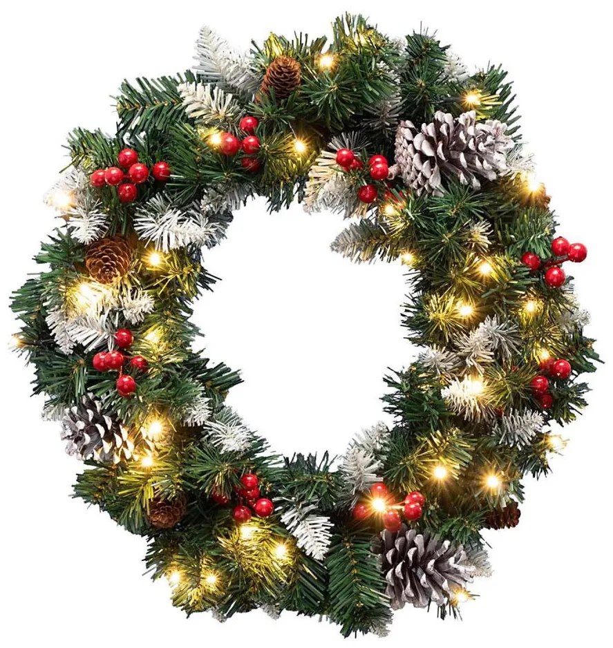 Ghirlanda natalizia LED 35xLED/3xAA 8 funzioni Ø 45 cm IP44 bianco caldo