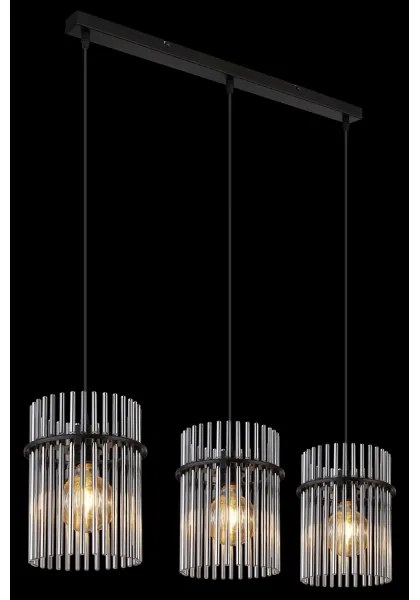Globo 15698-3H - Lampadario a sospensione con filo GORLEY 3xE27/60W/230V nero