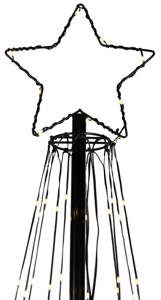 Lampada da terra natalizia nera 240 cm con LED IP44 e telecomando - Nagi