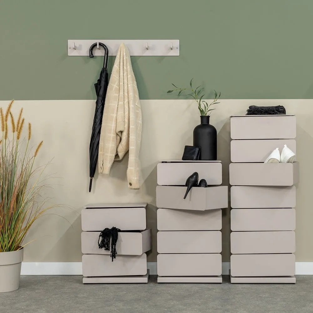 Cassettiera in metallo grigio-beige 37x98,5 cm Joey - Spinder Design