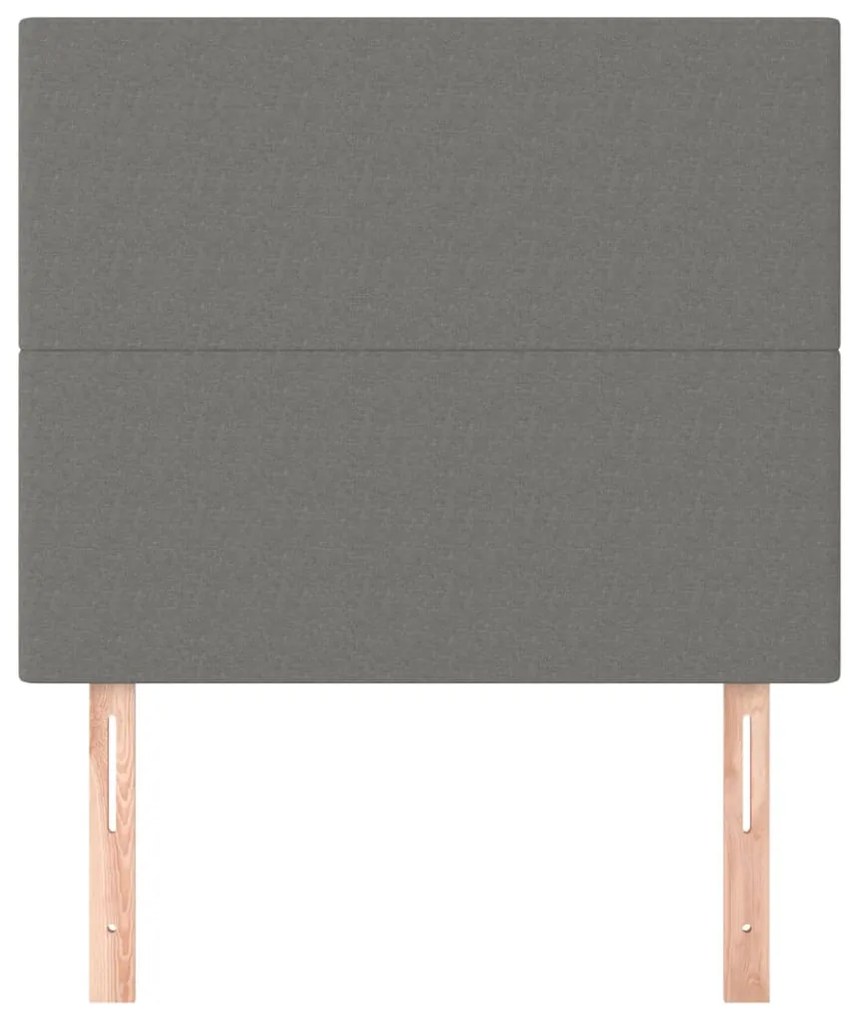 Testiera 2 pz grigio scuro 80x5x78/88 cm in tessuto