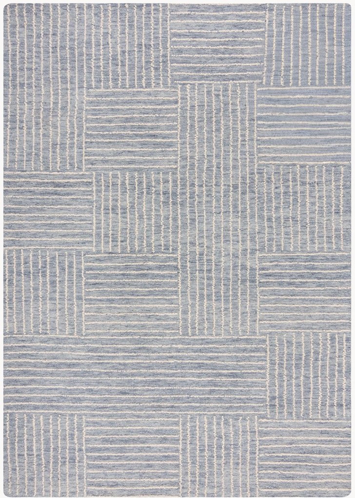 Tappeto in lana fatto a mano con motivo in rilievo Abstract Check