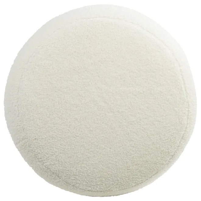 Sgabello in tessuto bouclé bianco Kimi - Light &amp; Living