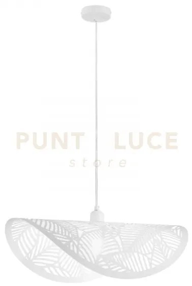 Lampadario a sospensione rhei-leaf bianca 1 luce attacco e27 60x33x...