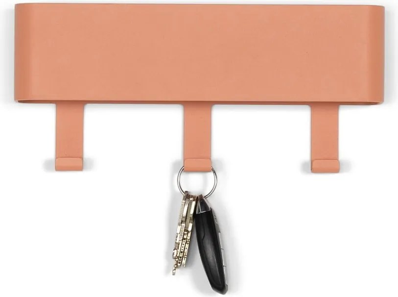 Attaccapanni da parete color salmone in metallo con scaffale 27 cm Dax Play – Spinder Design