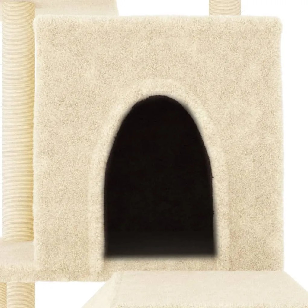 Albero per gatti con tiragraffi in sisal crema 110,5 cm