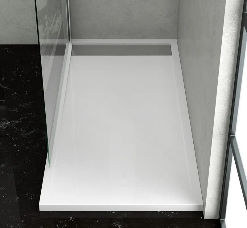 Piatto doccia 80x120 acrilico con canalina in acciaio - KAMALU