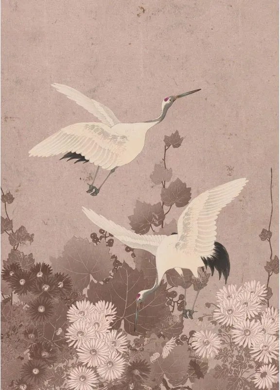 Fotomurale ESTA Gru rosa, grigio 200X279 cm