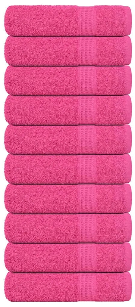 Asciugamani Doccia 10 Pz Rosa 70x140 Cm 360 G/m² 100% Cotone /