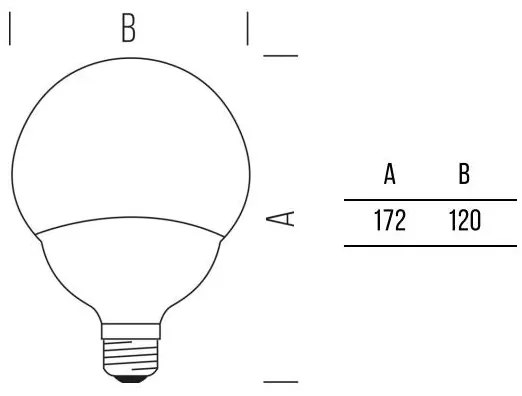 Globo 120 1521lm 13,5W E27 CW