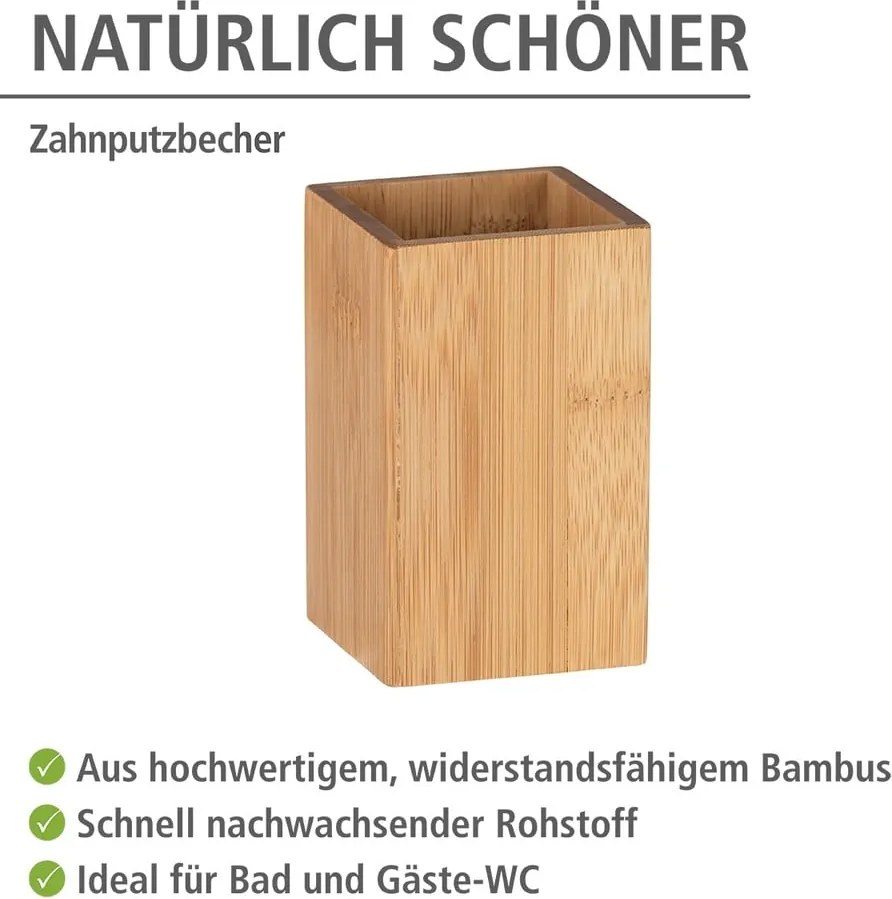 Set di accessori da bagno in bambù colore naturale Padua - Wenko