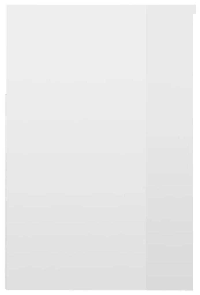 Scarpiera con Panchina Bianco Lucido 60x30x45 cm in Truciolato