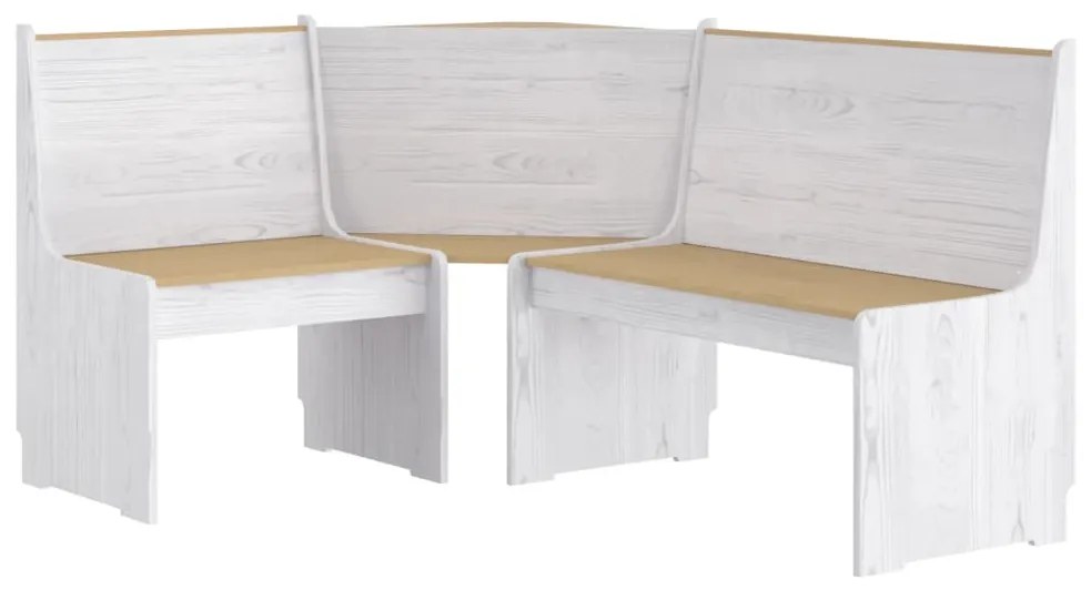 Set da pranzo 3pz reine marrone ambra e bianco in legno di pino