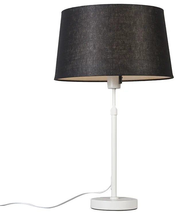 Lampada da tavolo bianca con paralume nero 35 cm regolabile - Parte