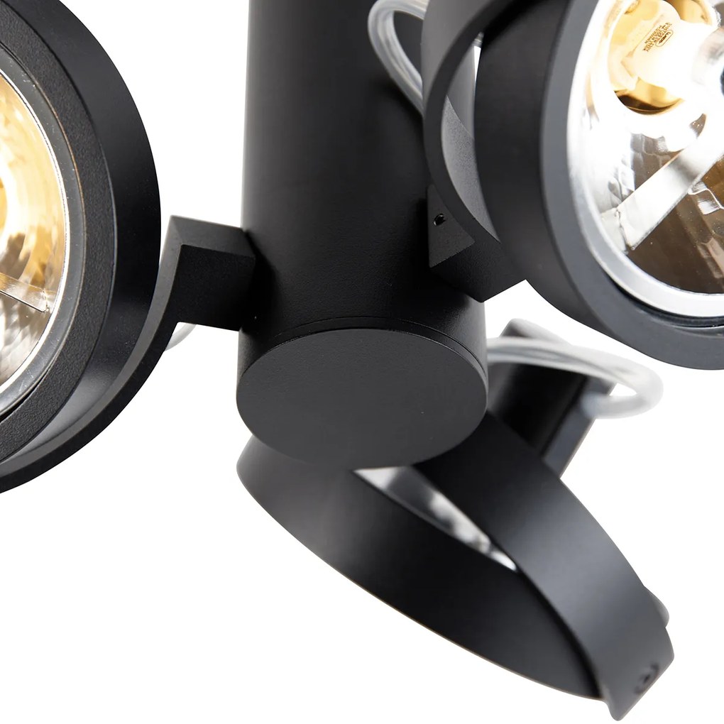 Faretto moderno nero regolabile a 3 luci - Goes