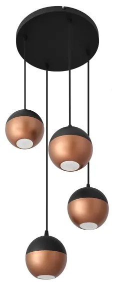 Lampadario LED a sospensione con filo MIDWAY 4xGU10/4,8W/230V nero/rame