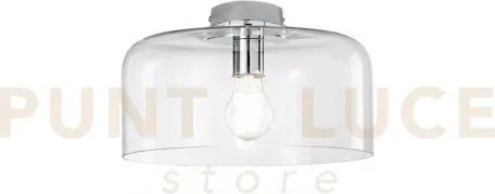 Plafoniera gibus trasparente 1 luce attacco e27 30x30x23cm in vetro...