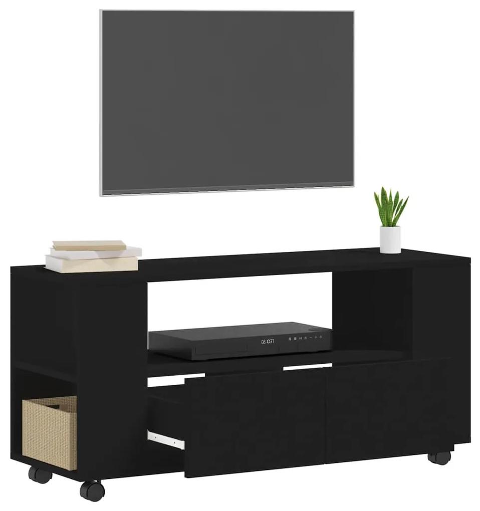 Mobile porta tv nero 102x34,5x43 cm in legno multistrato