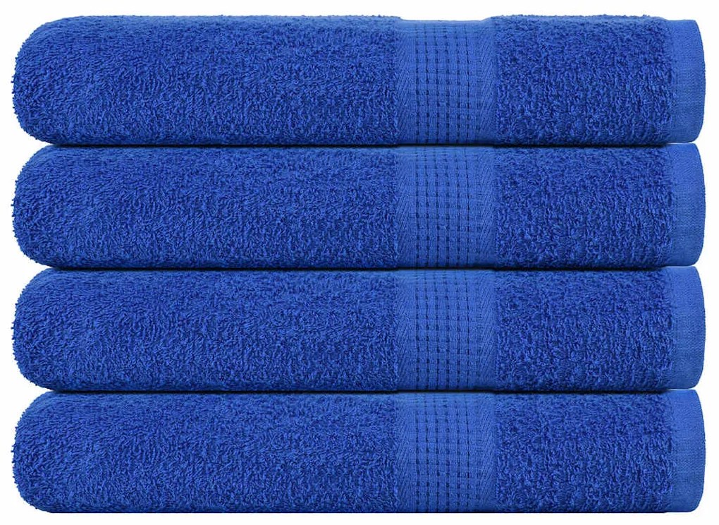 Asciugamani Per Sauna 4 Pz Blu 80x200cm 360g/m² 100% Cotone /