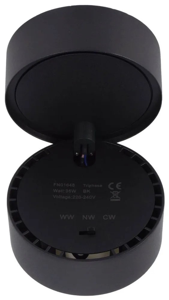 Applique LED 36W da Parete e Soffitto Orientabile Nero 60° CCT 135lm/W