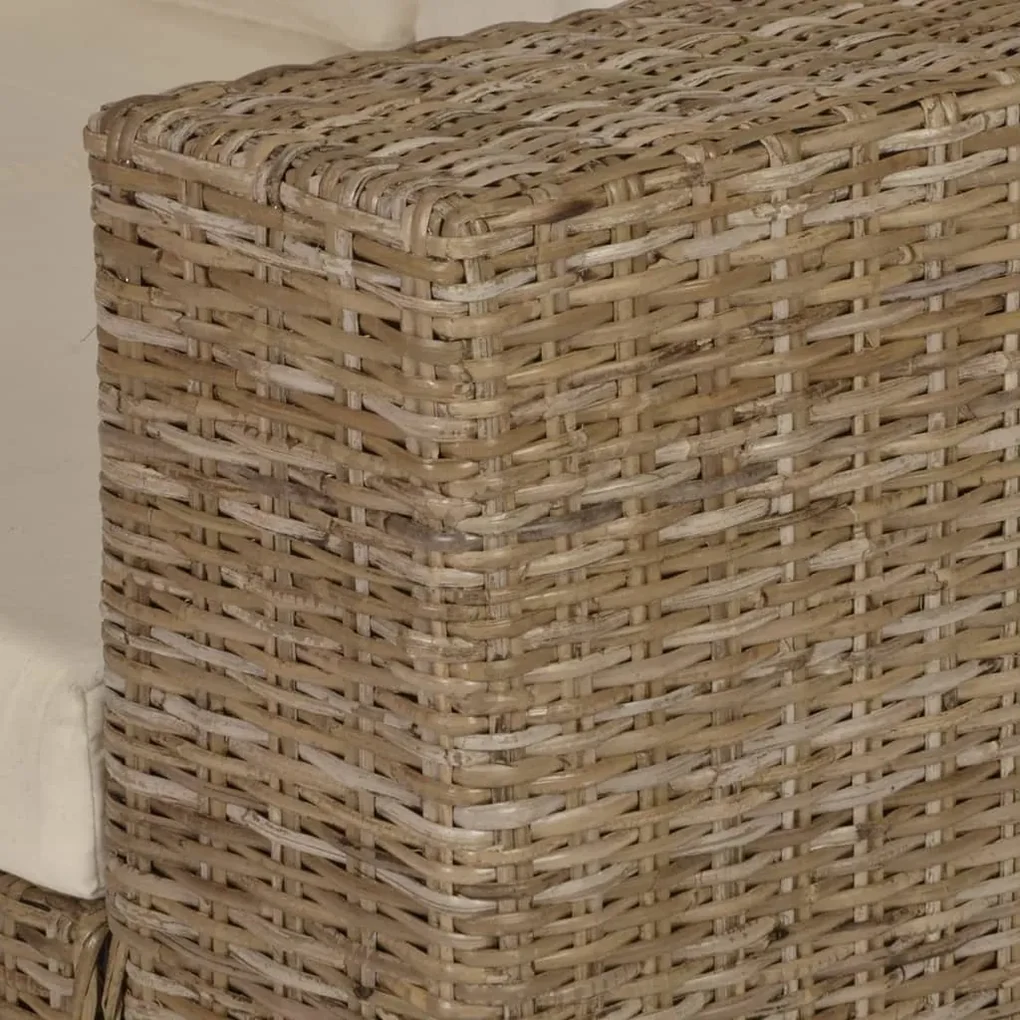 Set divano 2 pezzi con cuscini Rattan naturale