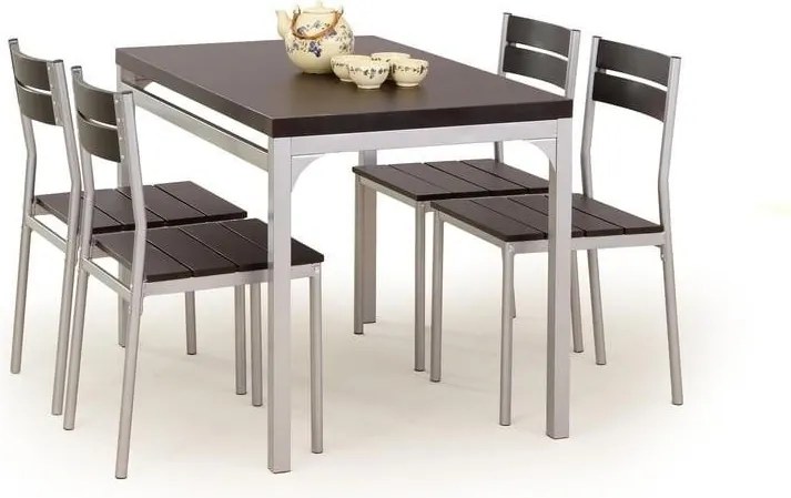Set tavolo MDF + 4 sedie Malcolm wengé