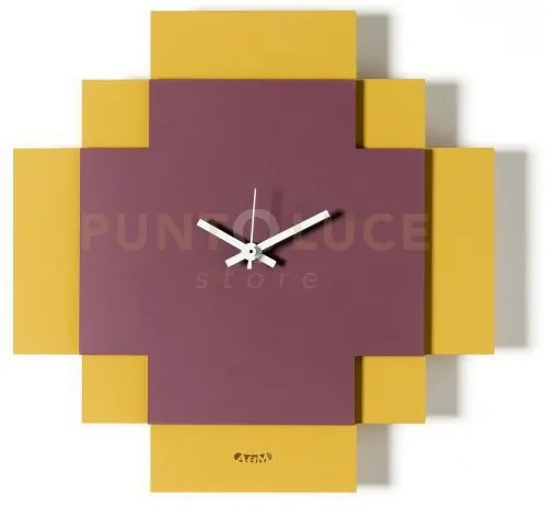 Orologio di design geometrico tetris ocra ,viola ametista in ferro ...