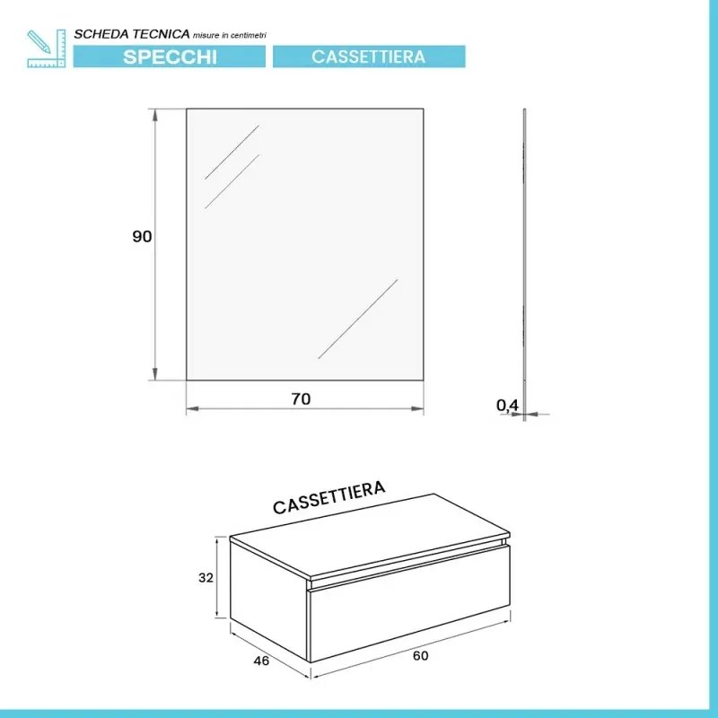Mobile bagno sospeso 60 cm grigio perla lavabo 120 sinistro e specchio Iside