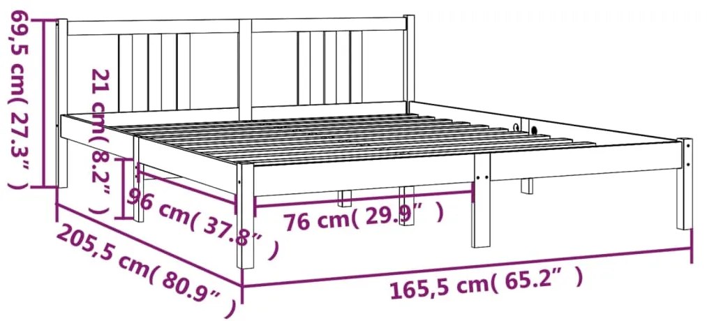 Giroletto Grigio in Legno Massello 160x200 cm