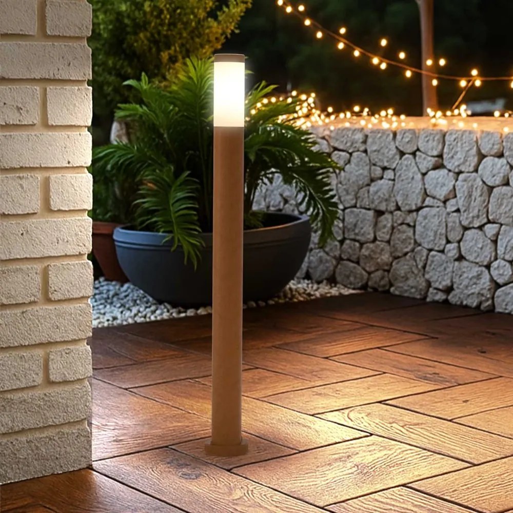 Paletto da Giardino 100cm, CORTEN, IK06, IP54, base E27 Dimensione Altezza: 100 cm