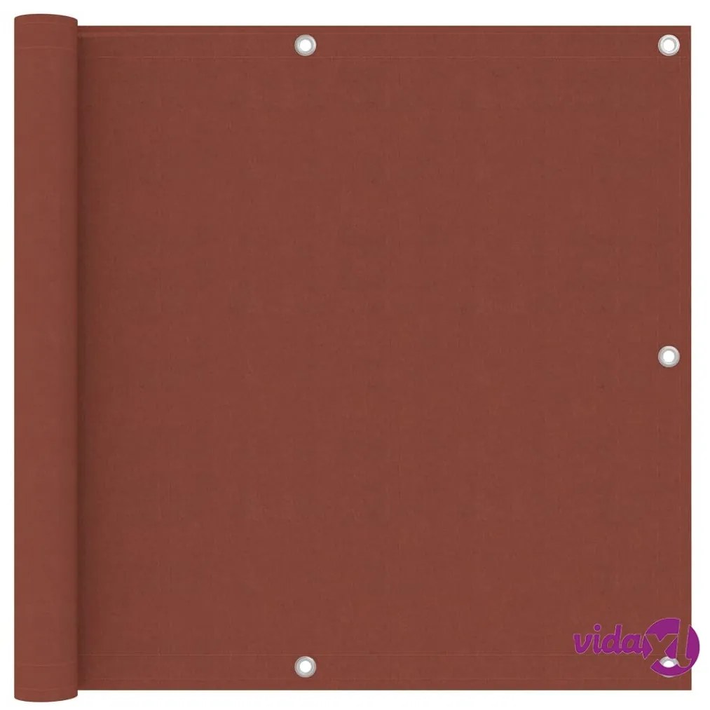 vidaXL Paravento da Balcone Terracotta 90x500 cm Tessuto Oxford