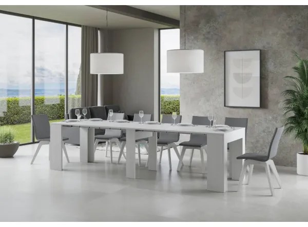 Consolle allungabile 90x49 cm New Extra Bianco Frassino fino a 307 cm