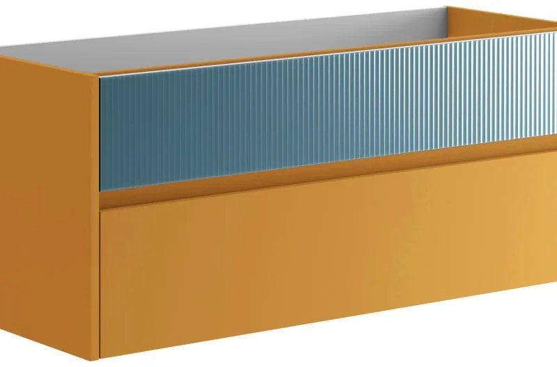 Mobile da bagno sotto lavabo Niwa beige laccato opaco L 119.5 x H 50 x P 45.5 cm 2 cassetti, lavabo non incluso