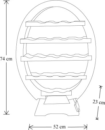 Cantinetta porta bottiglia in legno botte 18 POSTI