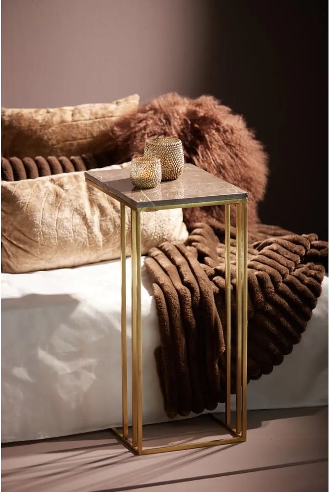 Coperta marrone in micropile 130x170 cm Vajen - Light &amp; Living