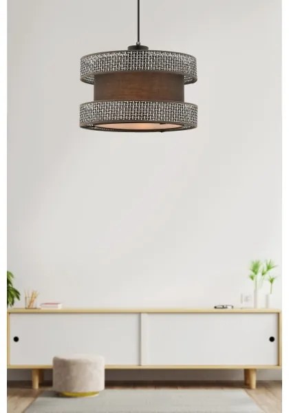 Lampadario a cavo HALO 1xE27/60W/230V marrone/grigio