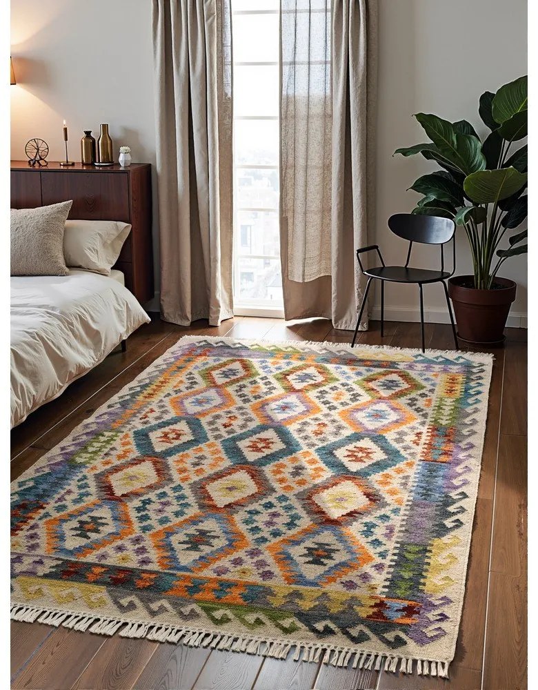 Tappeto in lana reversibile/tessuto a mano 120x170 cm Kamal Oasis – Nouristan