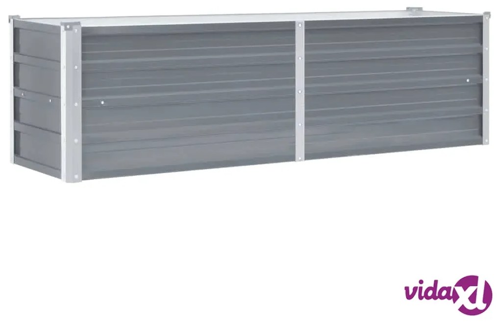 vidaXL Letto Rialzato Giardino in Acciaio Zincato 160x40x45 cm Grigio
