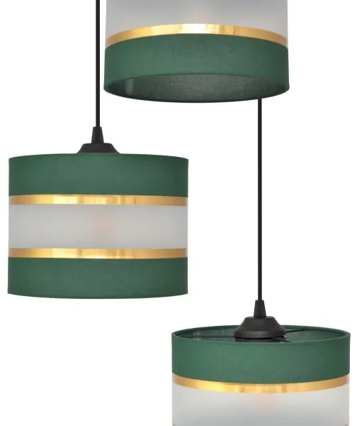 Lampadario a sospensione con filo HELEN 3xE27/15W/230V verde/oro