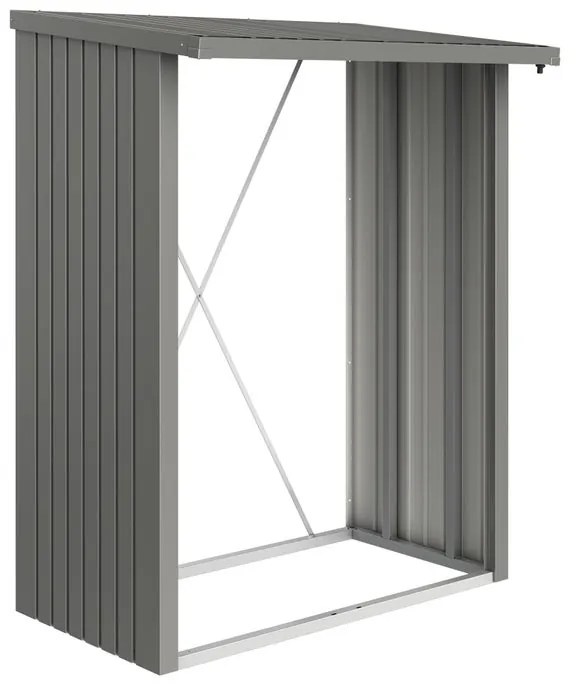 Schienale per legnaia in acciaio BIOHORT WoodStock L 157 x H 199 x P 102 cm grigio quarzo metallizzato