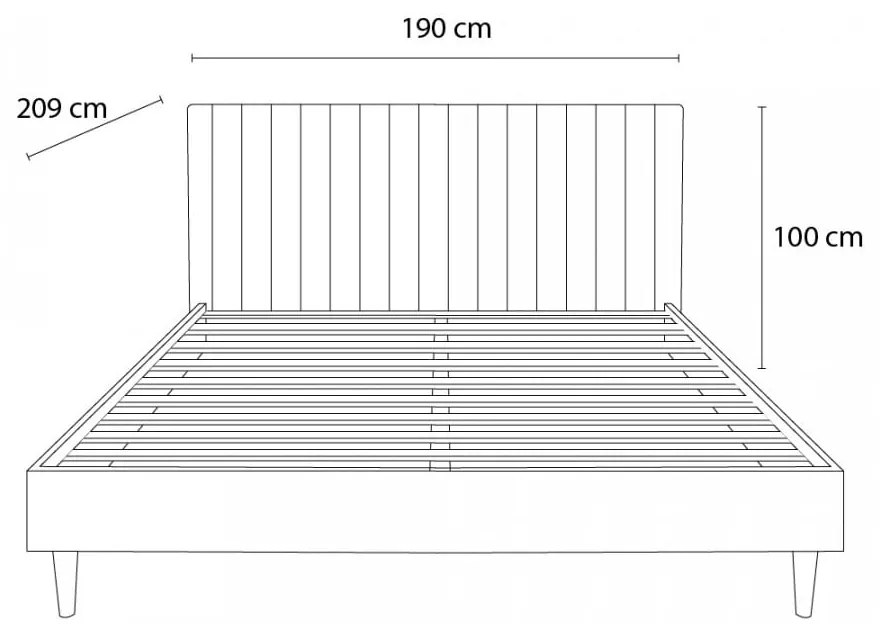 Letto matrimoniale con griglia 180x200 cm in colore rame/naturale Oceane - Bobochic Paris