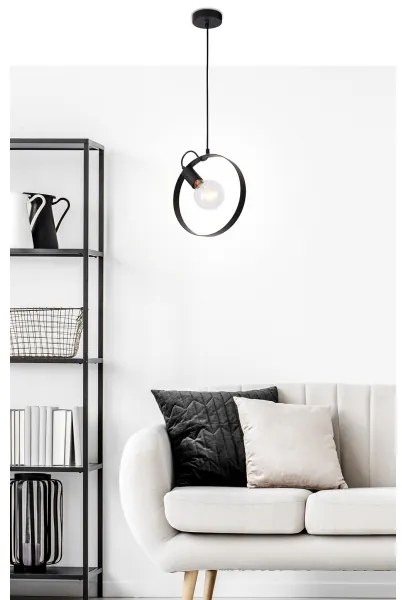 Lampadario a sospensione con filo NEXO 1xE27/40W/230V nero