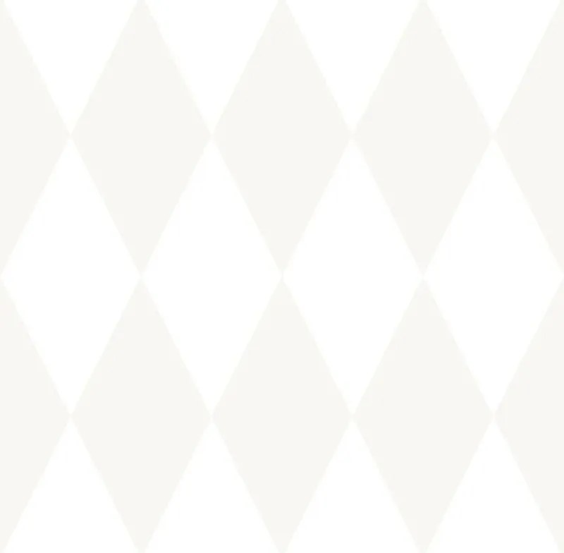 Carta da parati Rombi bianco e grigio, 53 cm x 10.05 m