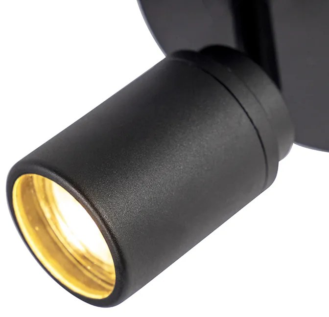 Faretto da bagno moderno nero 3 luci IP44 - Ducha