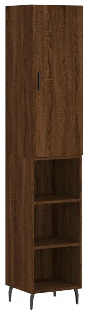 Credenza rovere marrone 34,5x34x180 cm in legno multistrato