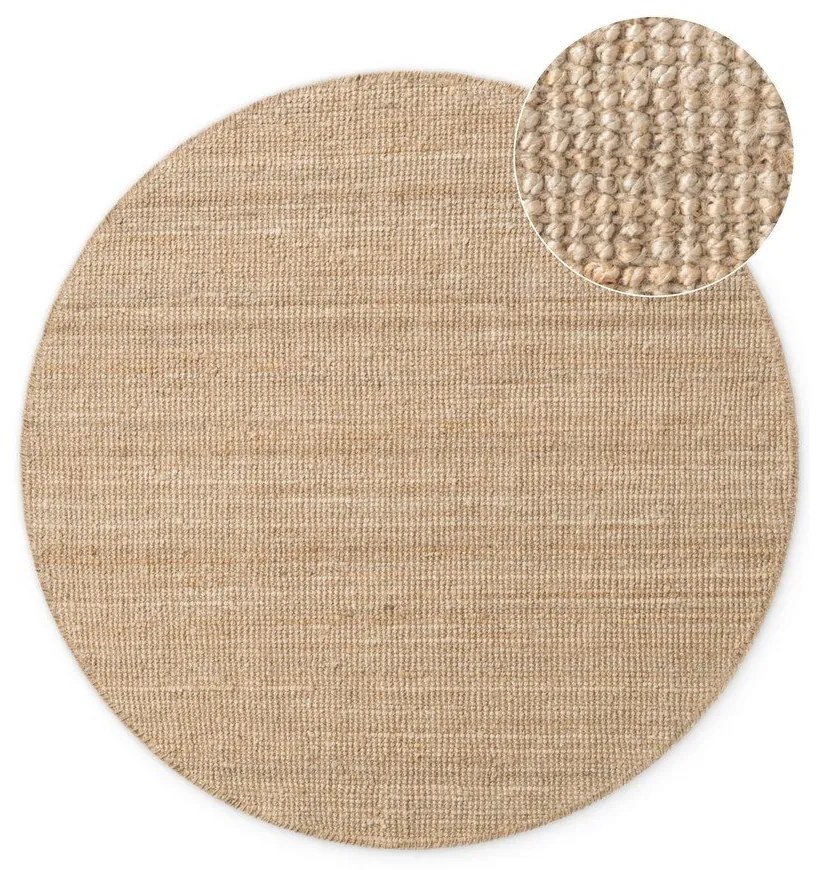 Tappeto rotondo di colore naturale in iuta ø 200 cm Bouclé Jaipur – Hanse Home