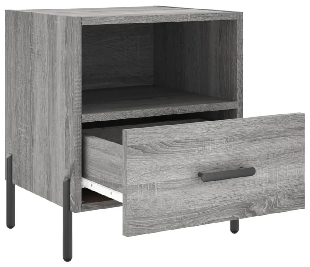 Comodini 2 pz grigio sonoma 40x35x47,5 cm in legno multistrato