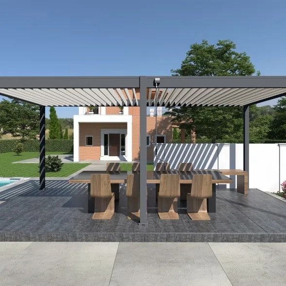 Pergola bioclimatica Ombréa autoportante 3x6M in alluminio