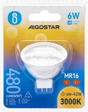 Lampadina LED MR16 GU5,3/6W/12V 3000K - Aigostar